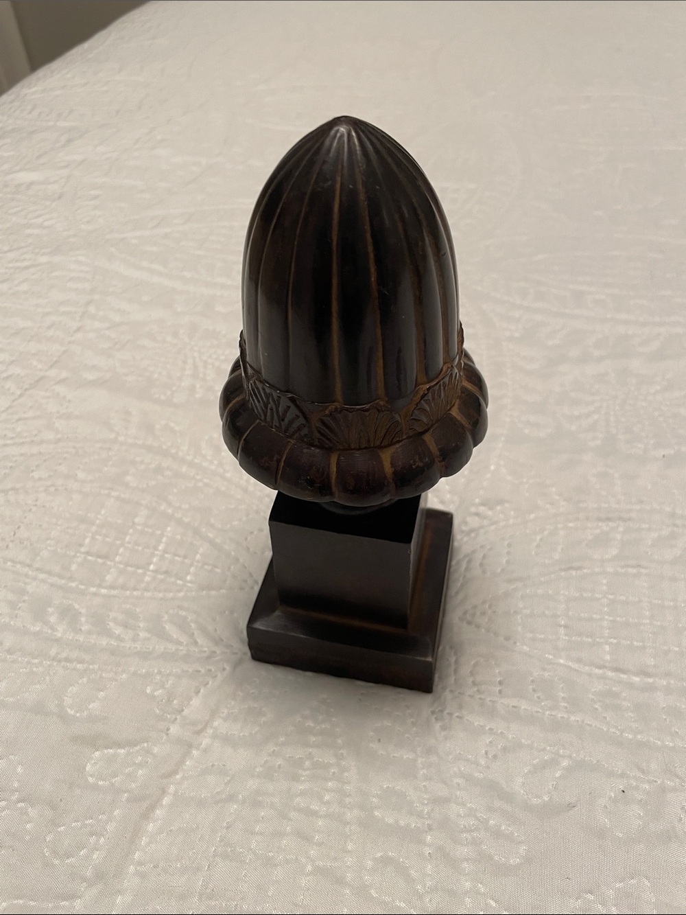 MCM Vintage Heavy Metal Brown Bronze Tone Decorative Tabletop Finial From India - Picture 10 of 10